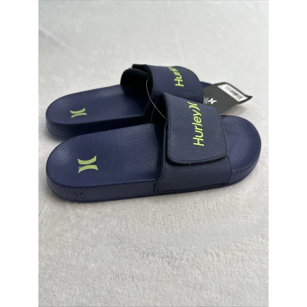 Hurley Kids Navy‎ Blue Slide Sandals with Logo Size 5